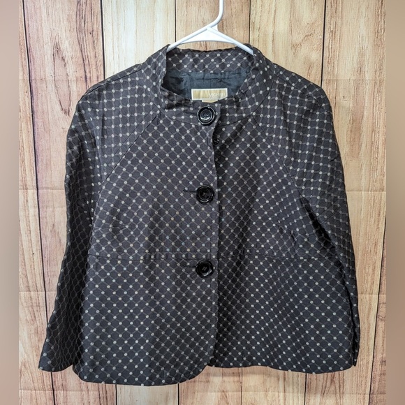 Michael Kors Mad Men Metallic Swing Jacket polkadot size 8 NWOT - Picture 3 of 8